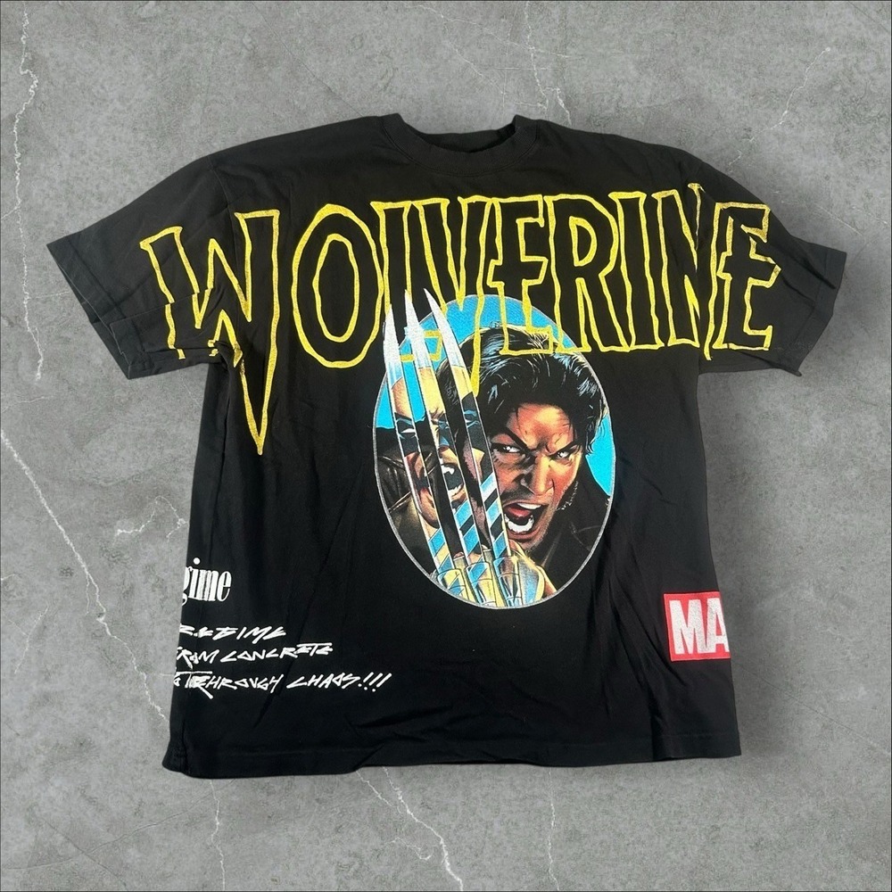 Marvel Shirt Men Medium Black Wolverine Graphic Tee Comic Superhero Civil Regime